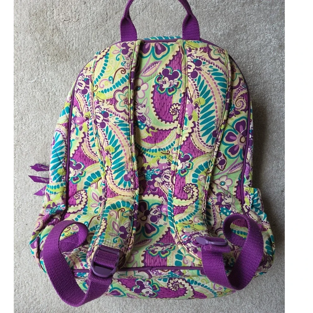 Vera Bradley Disney Parks Mickey Paisley Celebration Quilted Backpack Purple